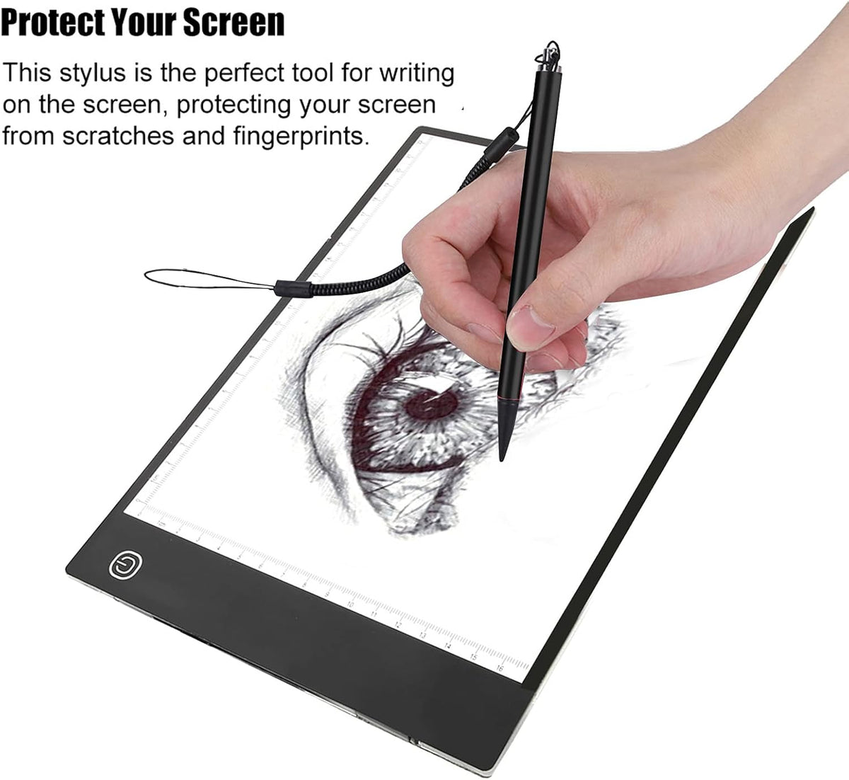 ASHATA Stylus, Resistive Touch Painting Pen with Spring Rope, Compatible with All Resistive Touch Screen Devices (Black)