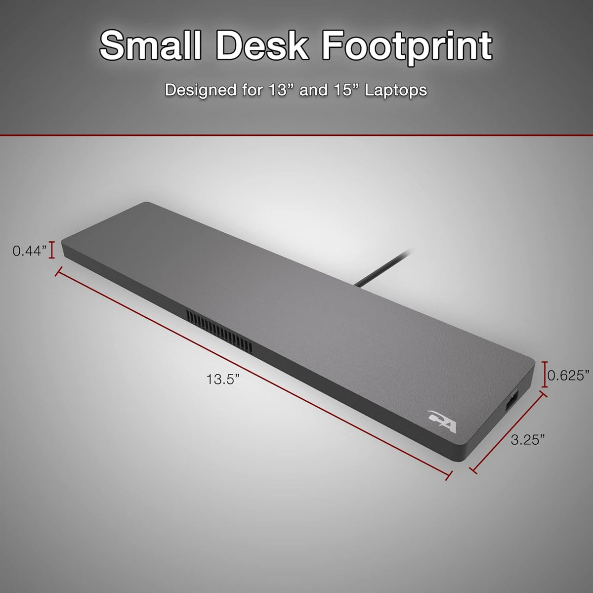 CA Essential Docking Station (DS-2000) – USB C Docking Station with 135W AC Power Adapter (90W Power Delivery), Active Laptop Cooling, Dual Monitor Displays in 4k, 4 USB Type A Ports, Ethernet Port