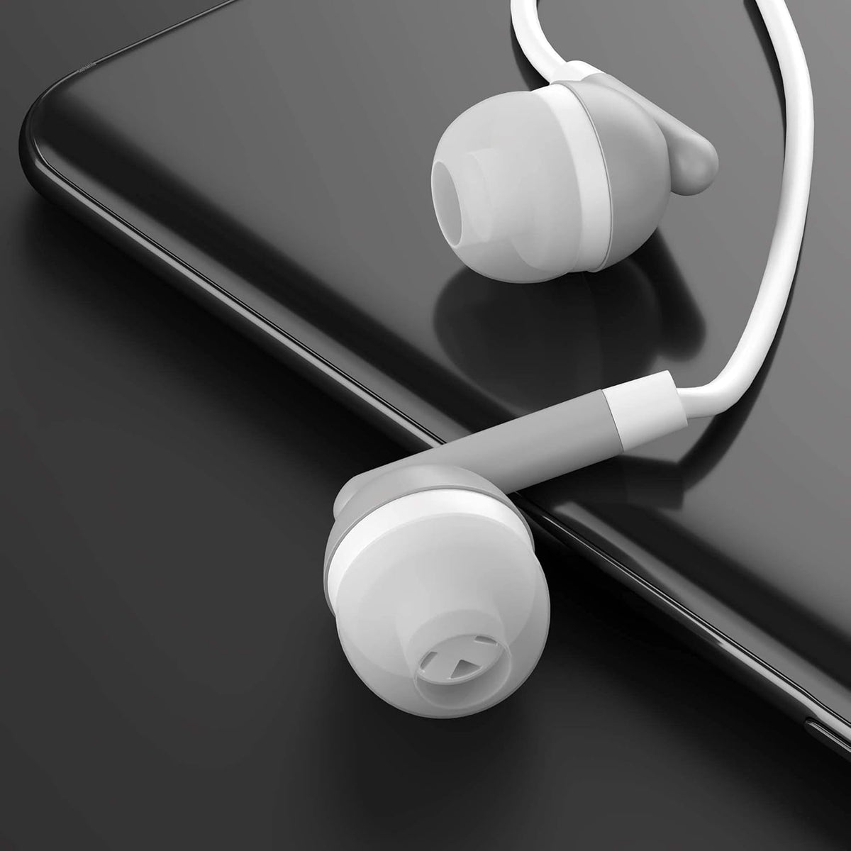 Maeline 10 Pack Bulk Earbuds - Gray with 3.5 mm Headphone Plug
