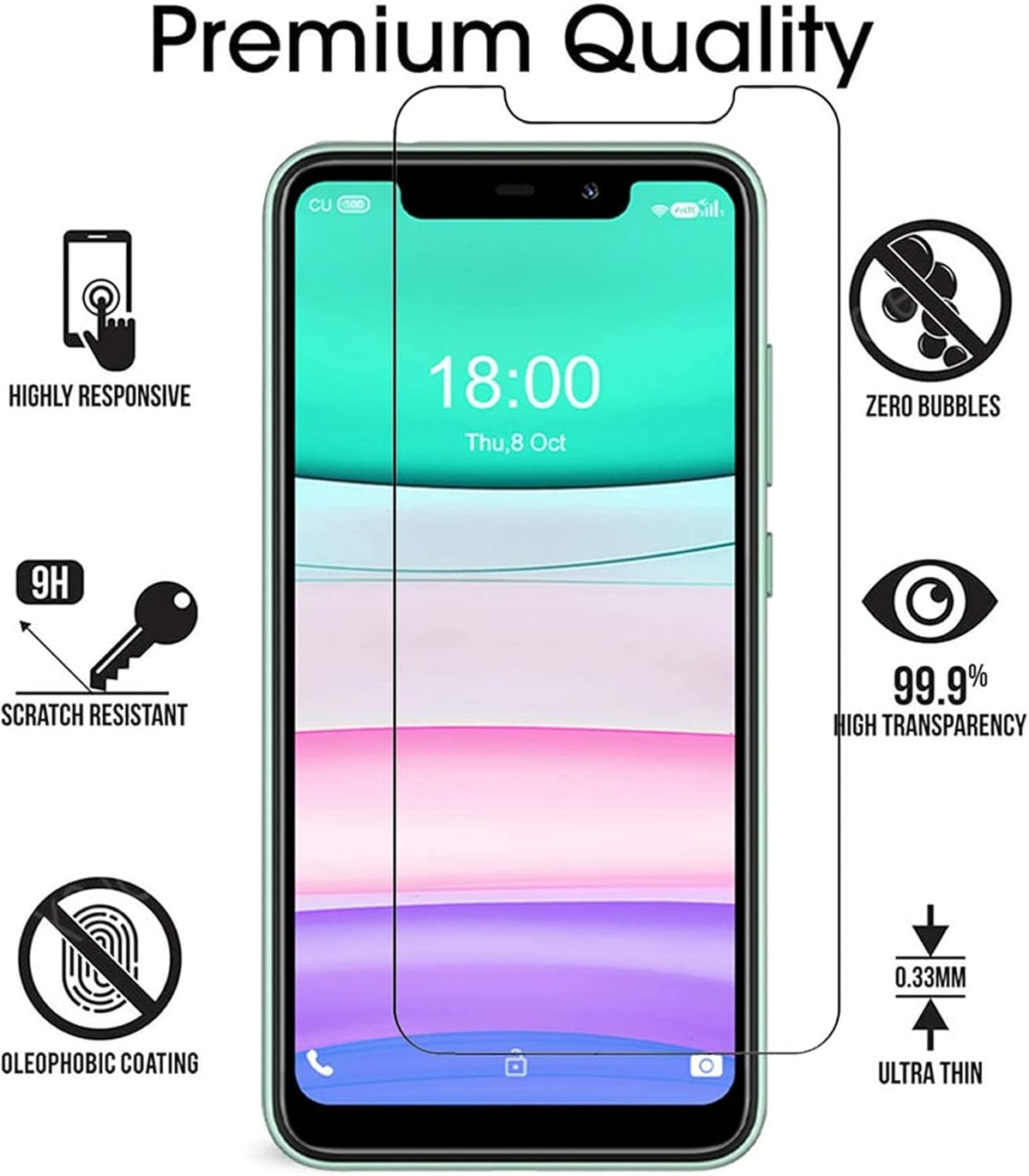 [5 Pack] Screen Protector for Vortex ZG65, Scratch Resistant, Bubble Free, Anti-Fingerprints, HD Clear, Case Friendly,