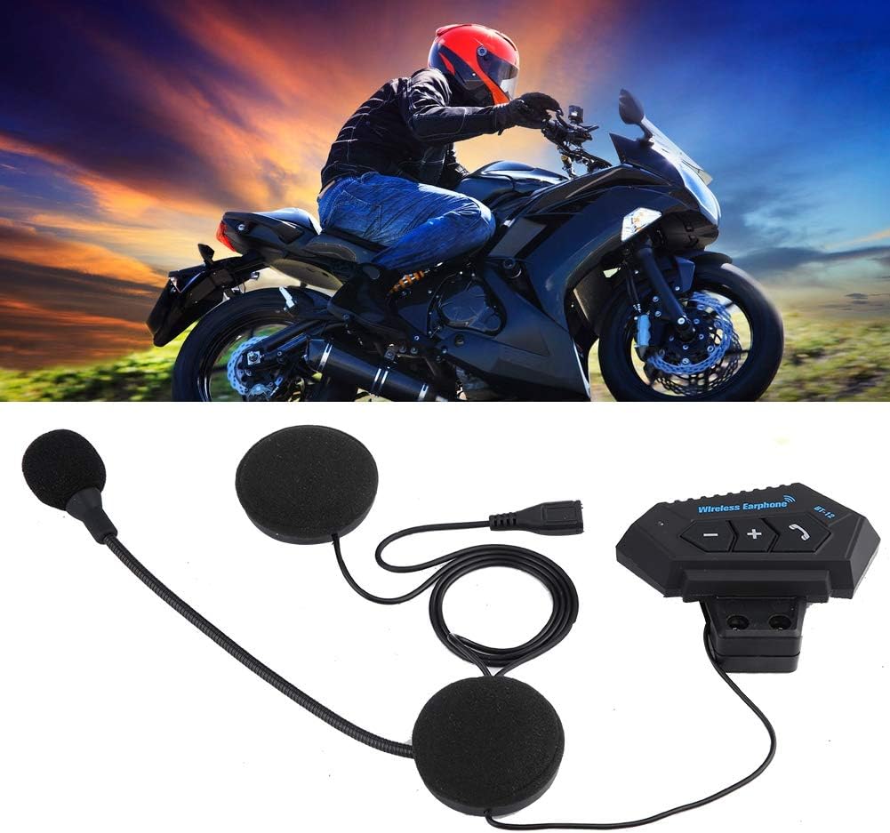 Fydun Bluetooth Motorcycle Headset, 1 Pair Bluetooth Helmet Headphone Speakers for Hands-Free Calling