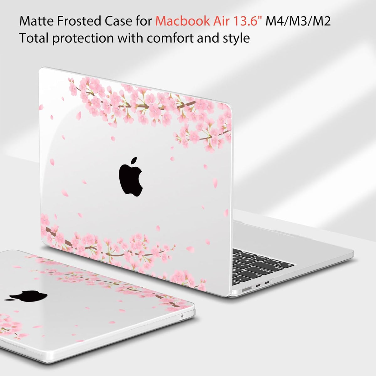 Teryeefi Compatible for MacBook Air 13.6 inch Case A3240 A3113 A2681 (2025 2024-2022 Release), Protective Plastic Hard Shell Cover for MacBook Air M2 M3 M4 13 inch, Pink Aakura A005