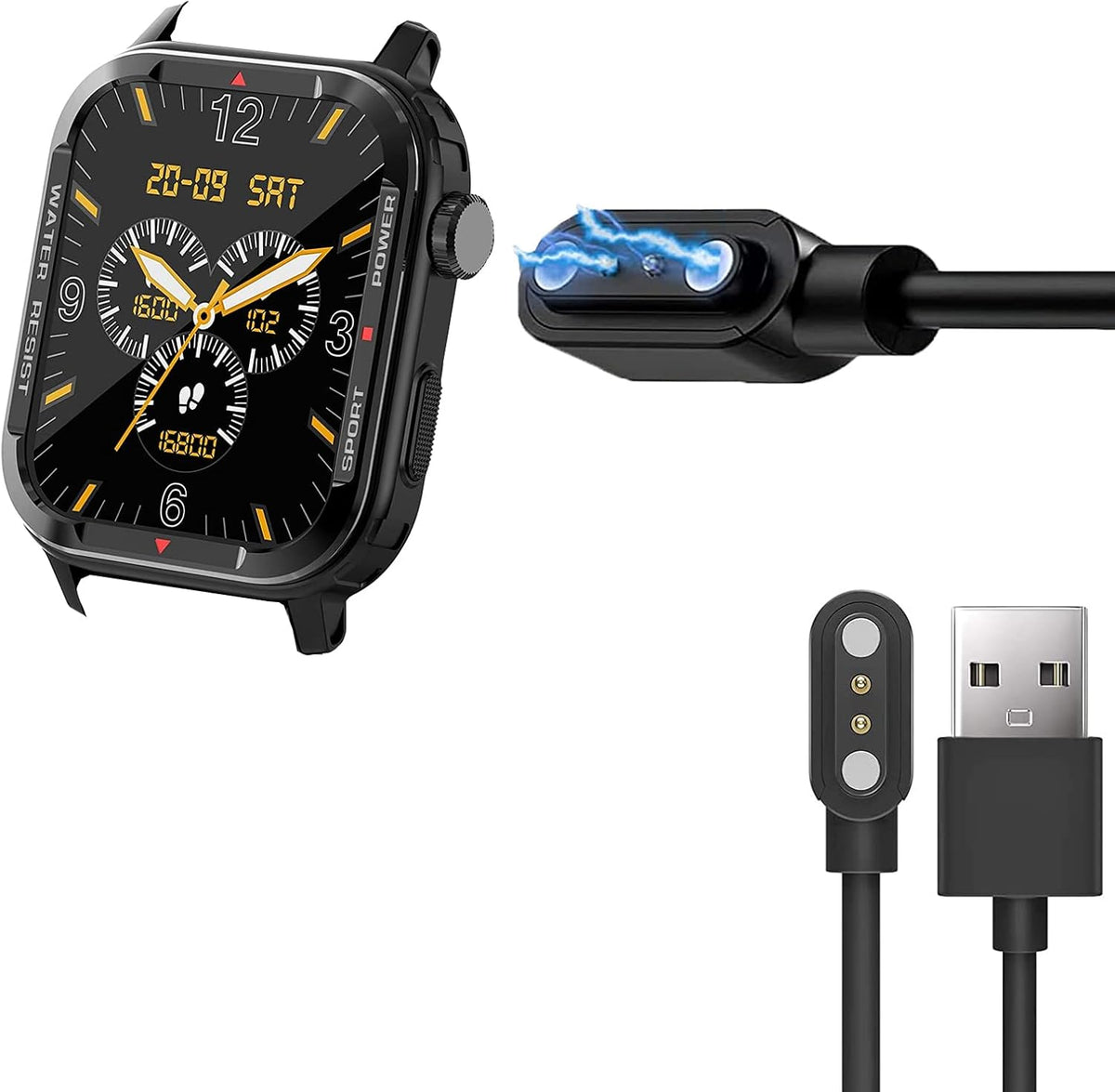 Compatible for HYSTORM G96 Smart Watches Charger, Lamshaw 2 Pin Magnetic USB Replacement Charging Compatible for