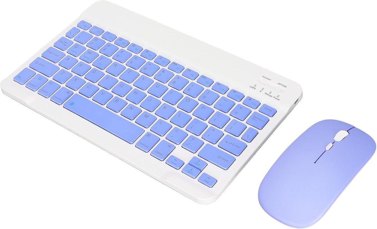 Wireless Keyboard and Mouse Combo, Rechargeable Bluetooth Ultra Slim Portable Set for Windows, Laptop, PC