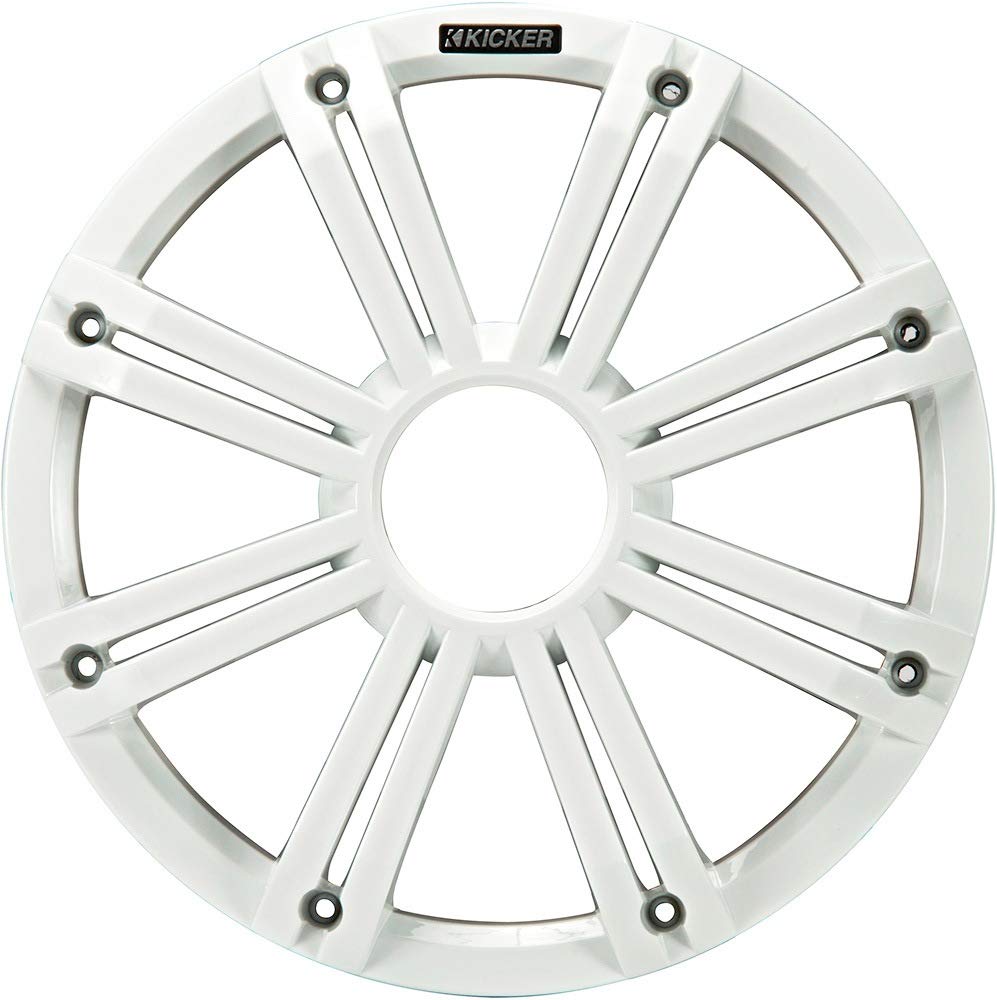 KICKER KMG10 10-Inch (25cm) Grille for KM10 and KMF10 Subwoofer, LED, White