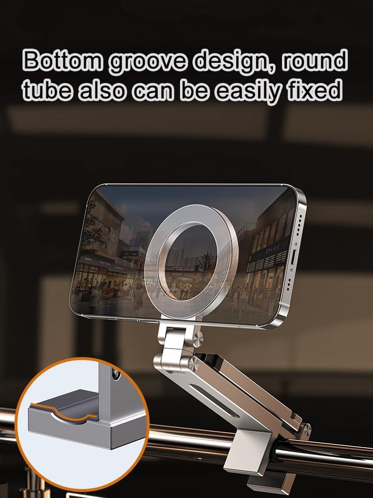 Magnetic Tripod for iPhone, Multi-Functional 360° Rotating Phone Tripod Stand, Clipable, Foldable and Triangular Fixing Airplane Travel Essentials Phone Holder