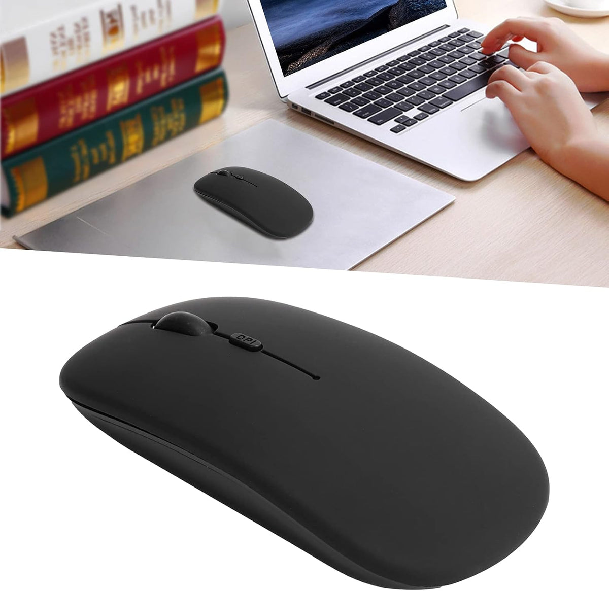 Wireless Mouse, Black Wireless Bluetooth 5.0 Silent Office Computer Mouse for OS X, Samsung Laptop, Tablets
