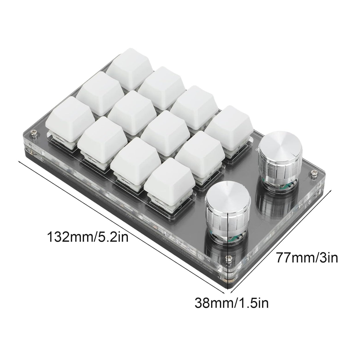 Ejoyous Macro Keyboard | One Handed Macro Mechanical Gaming Keypad, 12 Key Programmable Keyboard with Knob