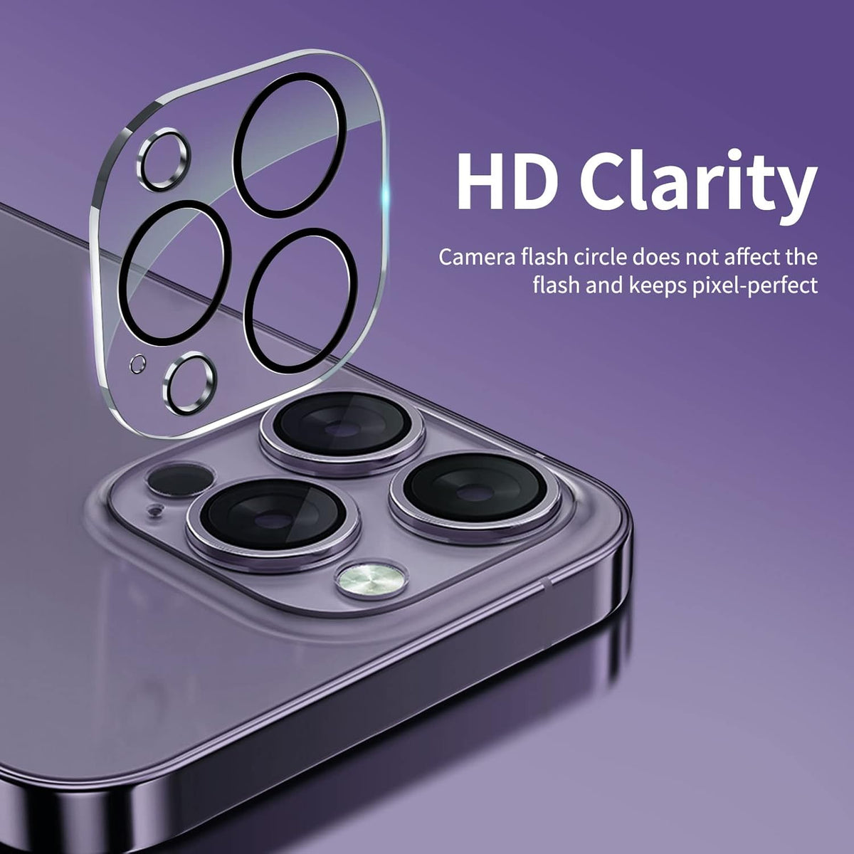 NEW'C 4 Pack Screen Protector for iPhone 14 Pro [6.1 inch] + 2 Pack Camera Lens Protector, Case Friendly