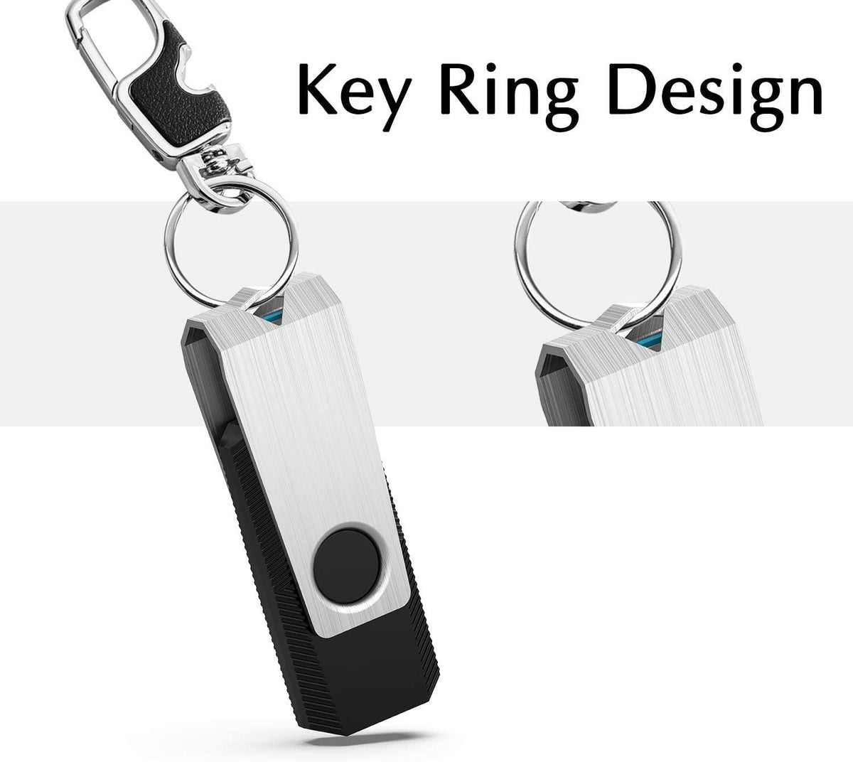 KEXIN 10 Pack 32GB USB Flash Drive Bulk Flash Drive Thumb Drive Memory Stick USB 2.0 Flash Drive Swivel Drive Black (32 GB, Black 10 Pack)