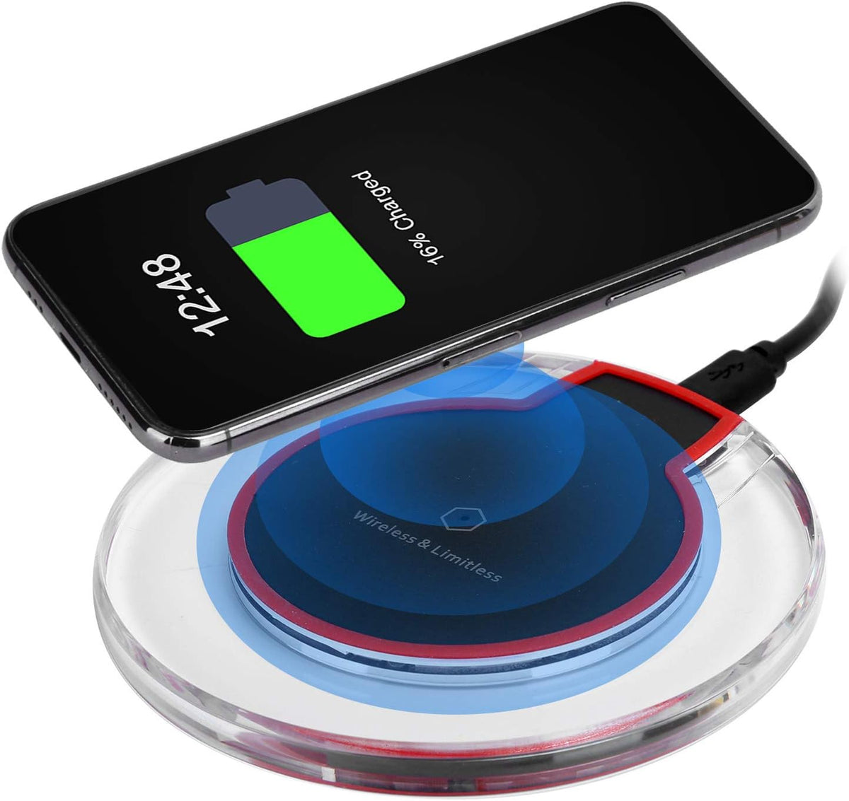 Wireless Charger, Mobile Phone Charging Dock Pad with LED Indicator Light for Galaxy/Phone