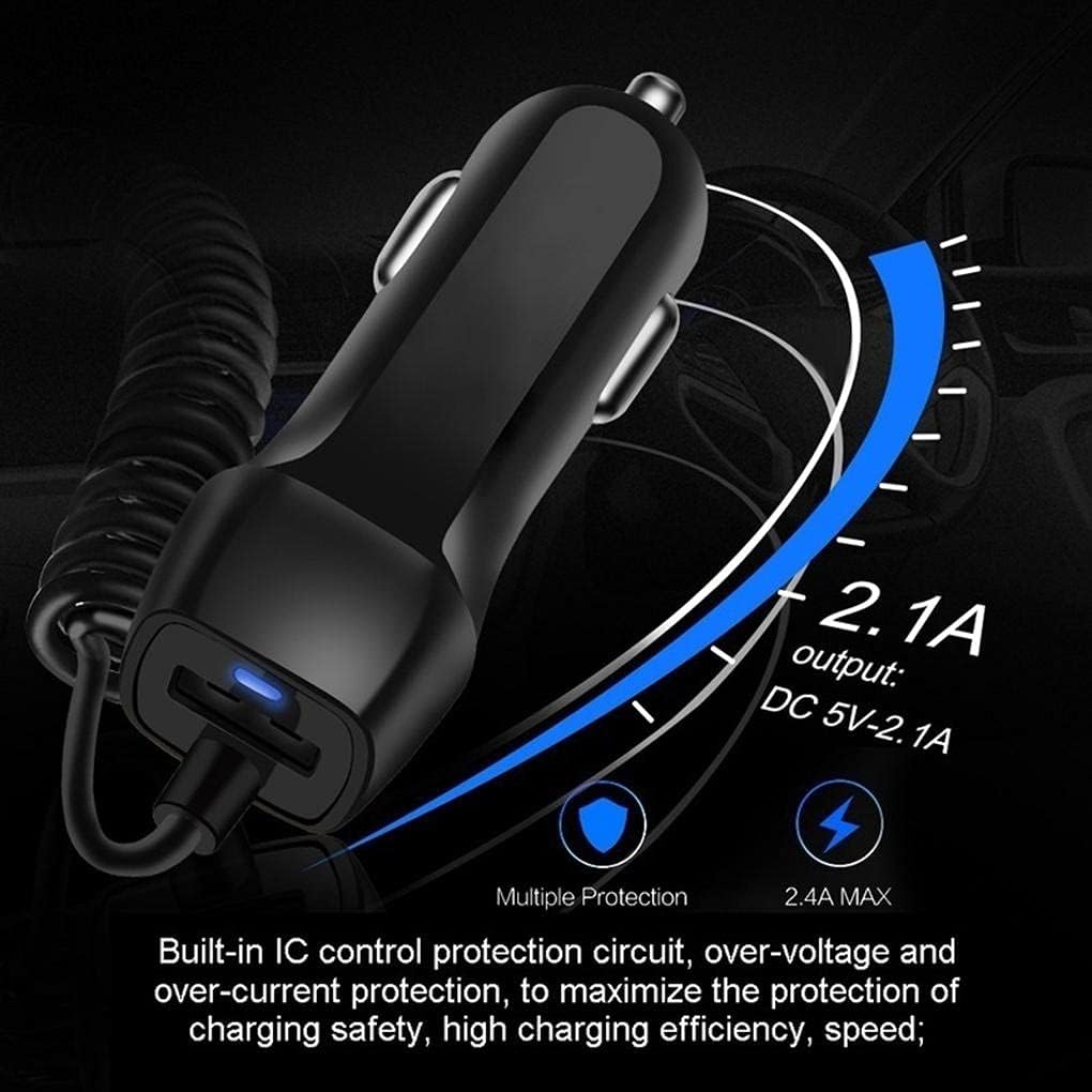 BoxWave Car Charger for Samsung Galaxy Tab A 10.1 2019 LTE, Extra USB Port with Integrated Cable, Black