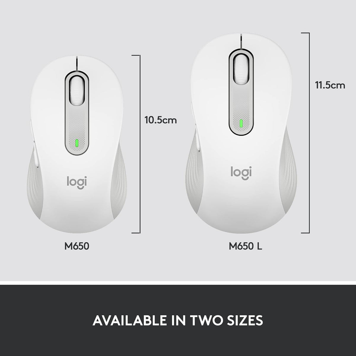 Logitech Signature M650 L Full Size Wireless Mouse, Silent Clicks, Customizable, for PC/Mac/Chromebook