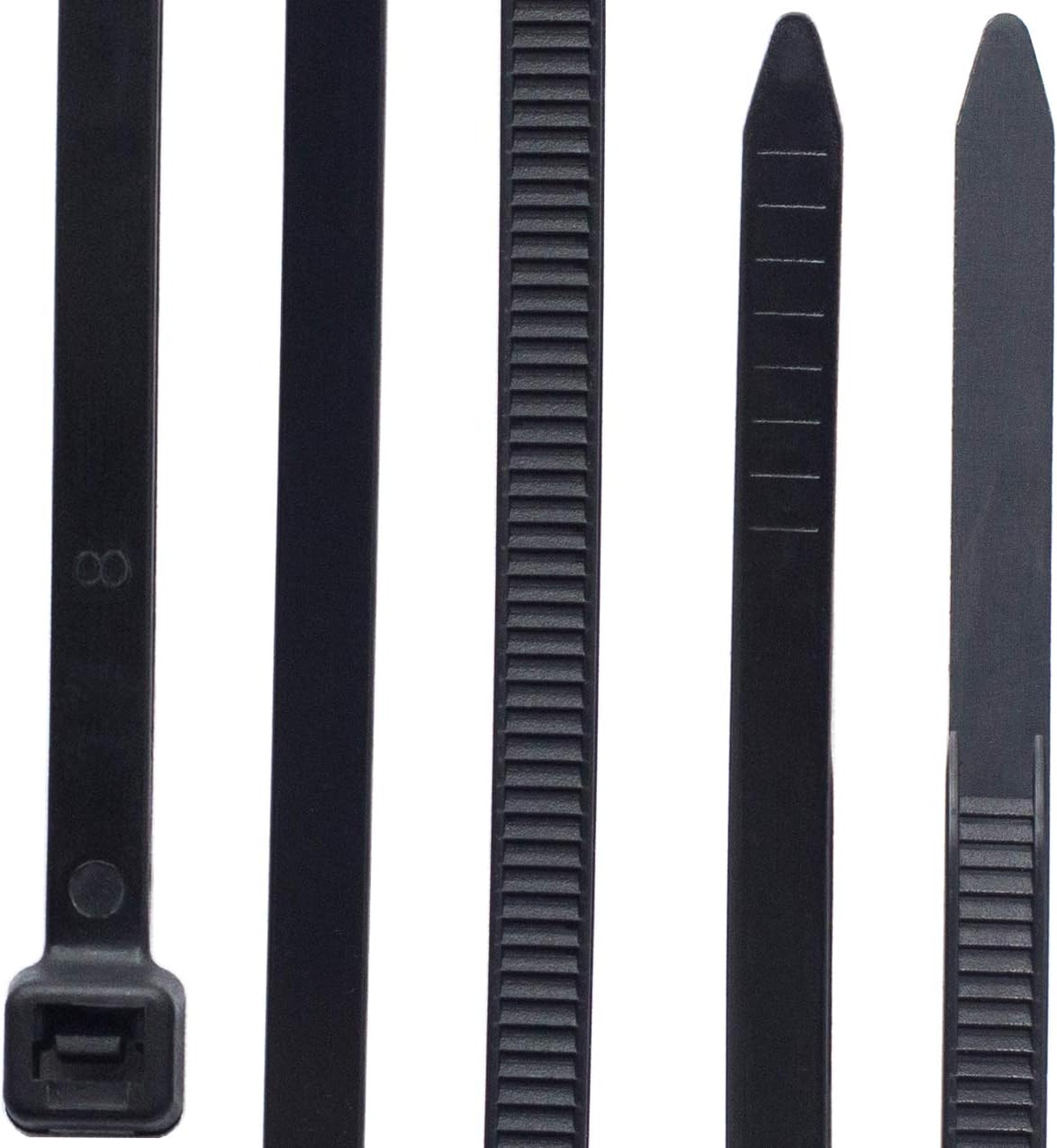 Extra Heavy Duty Cable Ties, Durable Nylon Zip Ties, 14 Inch Auto-Locking Wraps, 100pcs Per Package, 5X350-BLACK