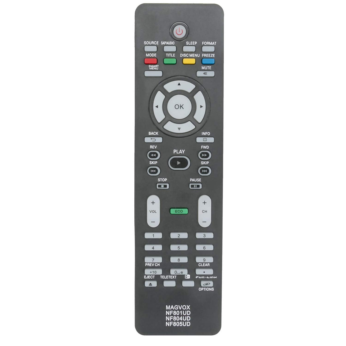 NF801UD NF805UD Replace Remote Control fit for Magnavox LCD LED TV MMT7797 19MF339B 22MF339B 32MF339B 42MF439B 46MF401BF7 37MD350B 40MF430B 46MF401B