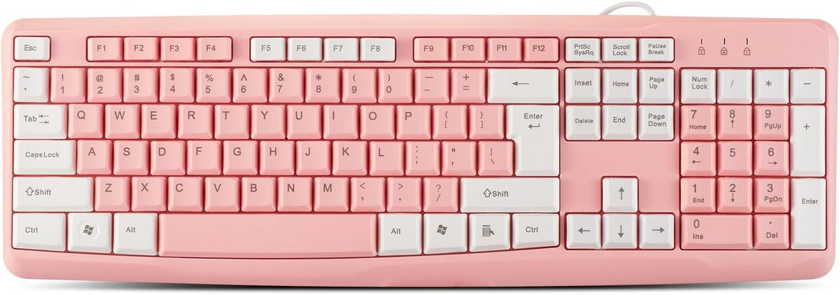 Full-Sized Wired Keyboard with Numeric Keypad - Silent-Touch Chiclet Keyboard