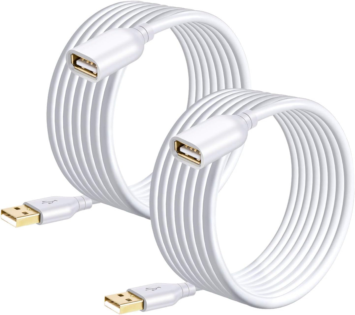 15ft, 2 Pack 2.0 Costyle USB Extension Cable White USB Extender Cable Type A Male to A Female Extension Cable Long USB