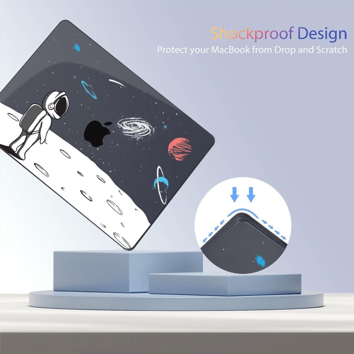 Teryeefi Compatible with MacBook Air 13 inch Case 2025 2024 2023 2022 M4 A3240 M3 A3113 M2 A2681, Plastic Hard Shell&Keyboard Cover&Type C for MacBook Air 13.6 inch Case,Astronaut A008