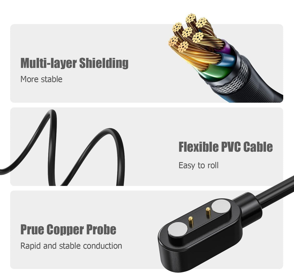 E ECSEM Charging Cable for Tiunua Dog Bark Collar, High Speed Magnetic Replacement USB Charger Cord
