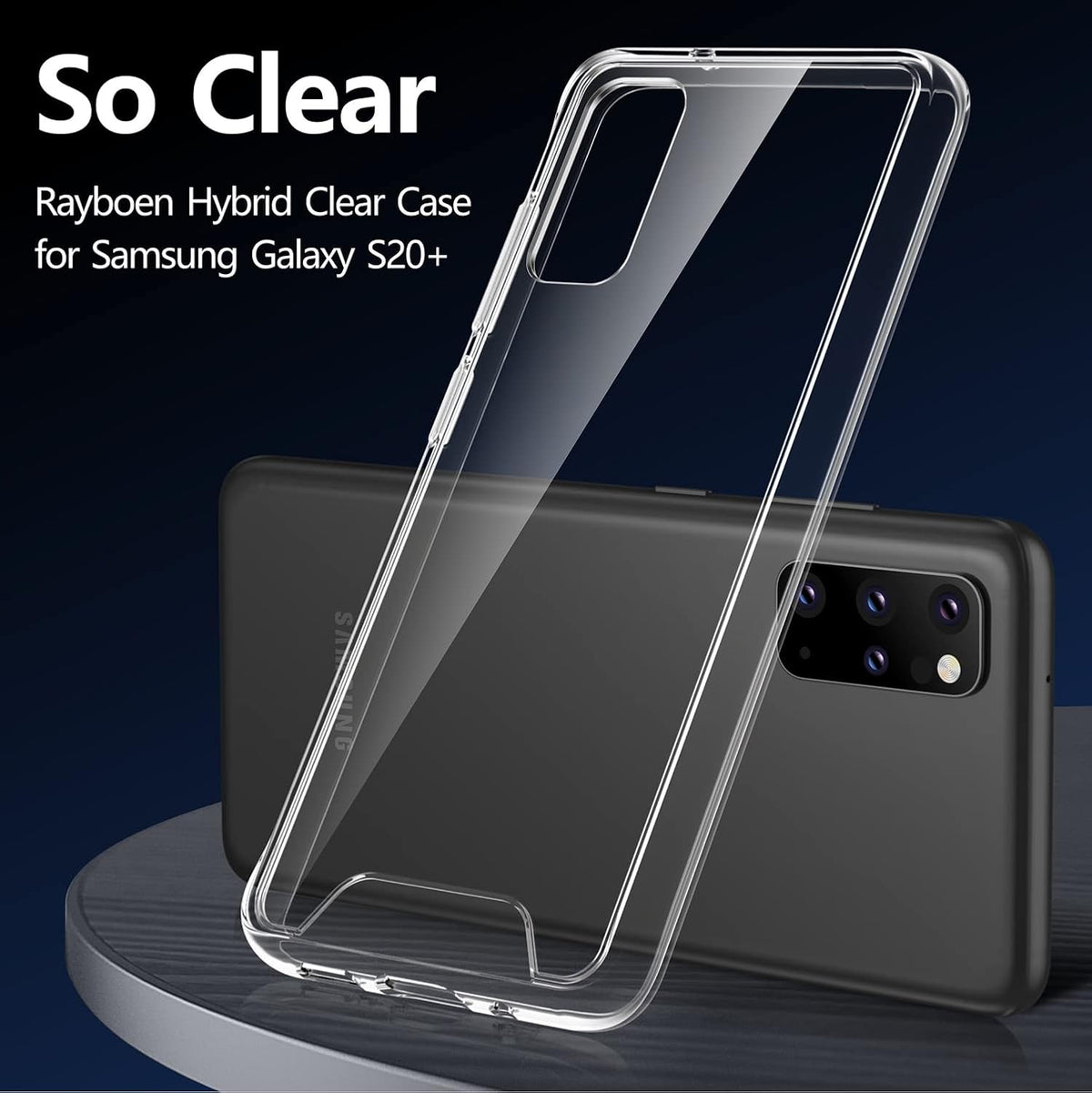 Rayboen for Samsung Galaxy S20 Plus Case, Crystal Clear Shockproof Protective Durable Slim Fit Phone Cover for Galaxy