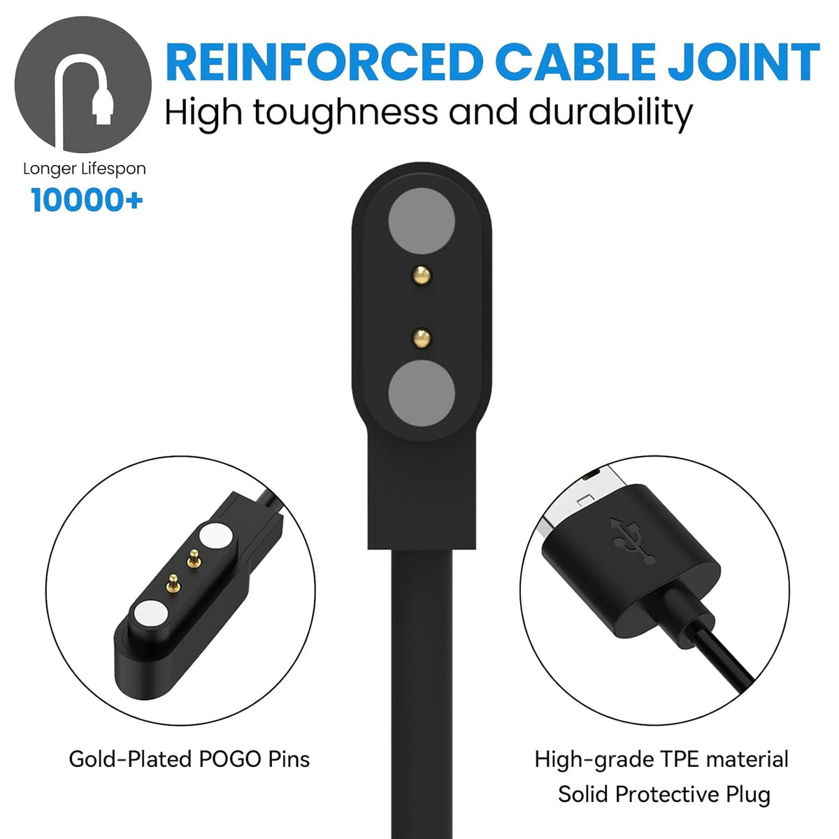 Charger Cable for SWGOTA S61 Smart Watch, 1.6ft USB Portable Magnetic Charging Cord Compatible with SWGOTA S61