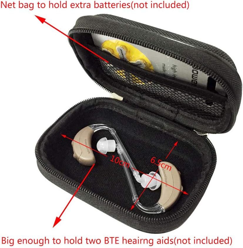Earphone Case Portable Oxford Bag Holder with Two-Way Zipper for IEM, Earmold, Hearing Protector