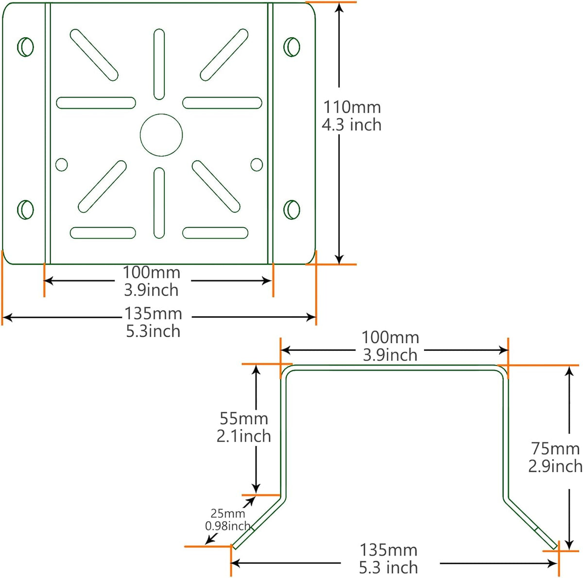 Exterior Wall Corner Mount Bracket for Surveillance Systems, Corner Holder for Security Cameras, White