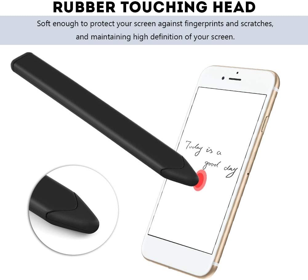 Non Metal Phone Pens, Plastic Rubber Universal Replacement Flat Capacitive Pen for iPhone, BlackBerry (Black)