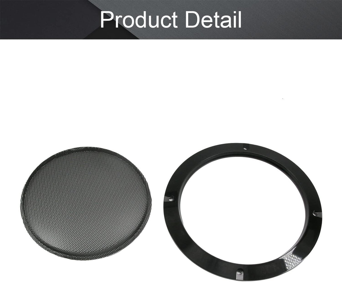 Fielect 6.5" Speaker Grill Mesh, Decorative Circle Subwoofer Guard Protector Cover, Black Metal Trim
