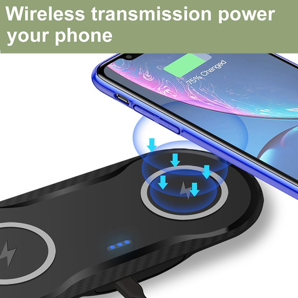 2 Pack Dual 15W Wireless Charger for Multiple Devices, 30W Fast Wireless Charging Pad/Mat for Apple iPhone, AirPods,