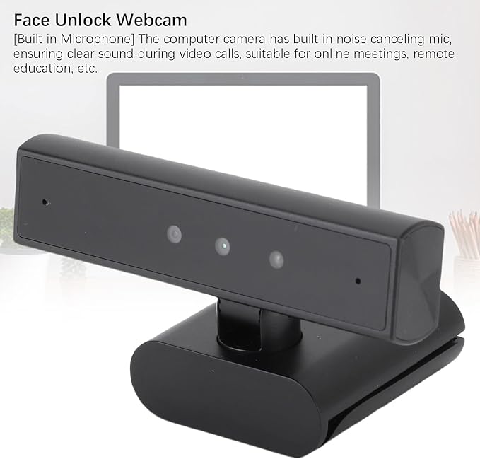 Yoidesu Face Recognition Webcam HD Face Unlock Webcam Computer Camera with Mic 85 Degree Lens 5MP Pixels and 2560x1440 Video Resolution