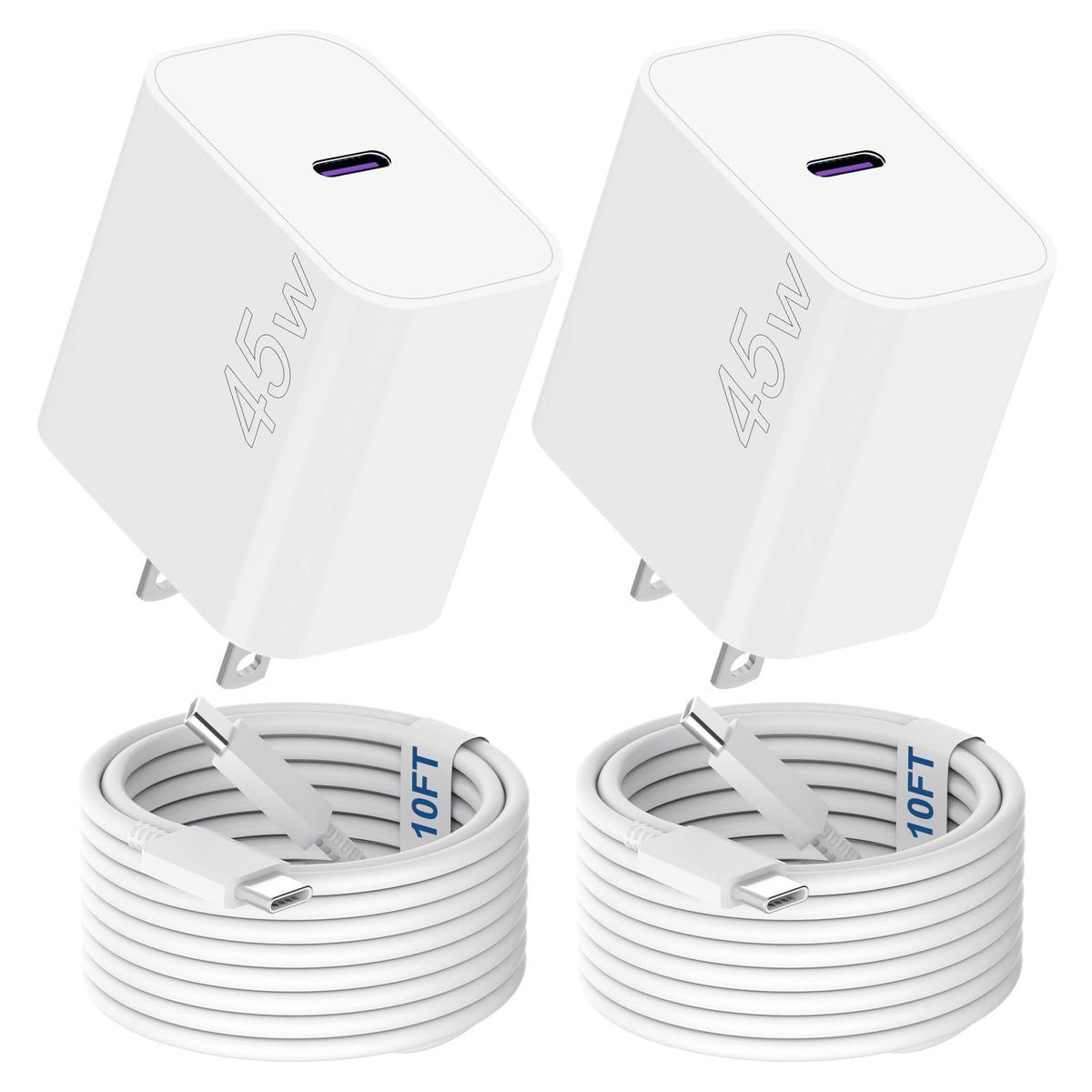iPhone 17 Pro Max Charger Fast Charging, 45W USB C Wall Charger with 10FT Long Type C Charger Fast Charging Cable for iPhone 17/17 Plus/17 Pro