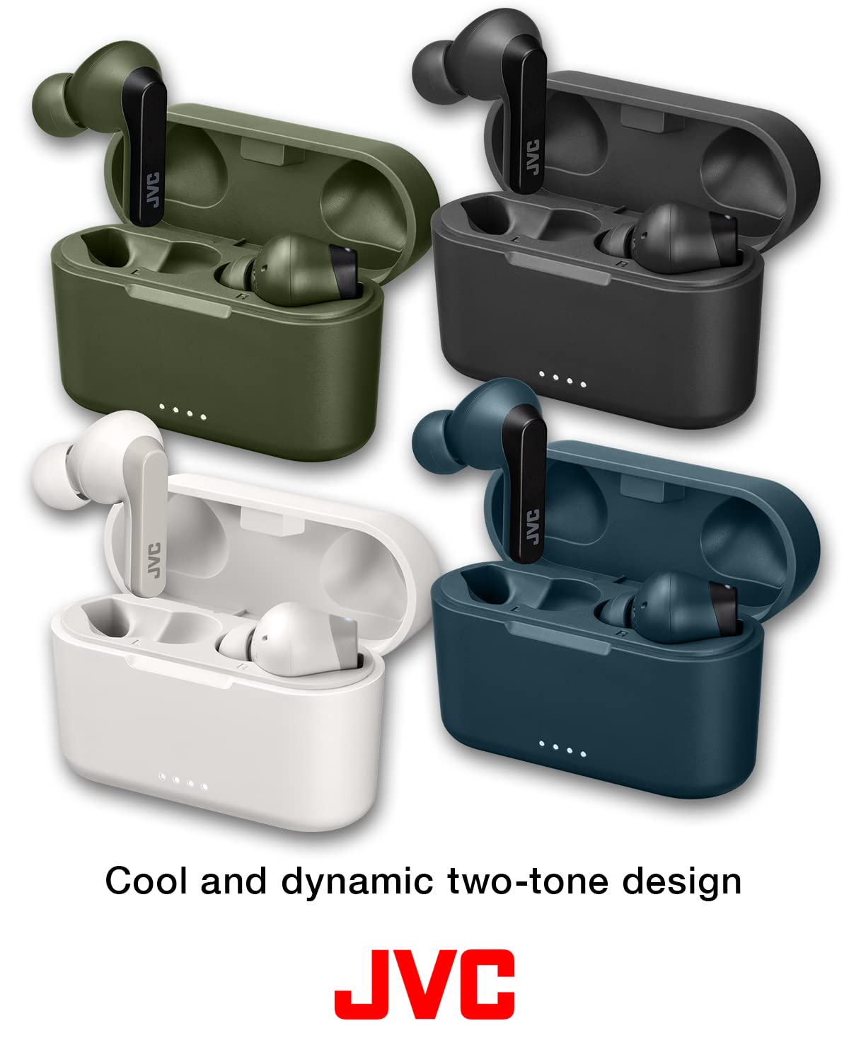 JVC RIPTIDZ True Wireless Headphones with Touch Sensor Operation, Single Ear use, IPX5, Bluetooth 5.1, Long Battery Life (up to 30 Hours) - HAA9TB