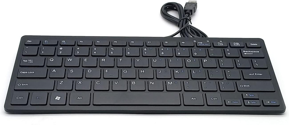 Mini Wired Keyboard (English), Ultra Thin Portable 78 Keys USB Multimedia for Desktop, Laptop, Windows
