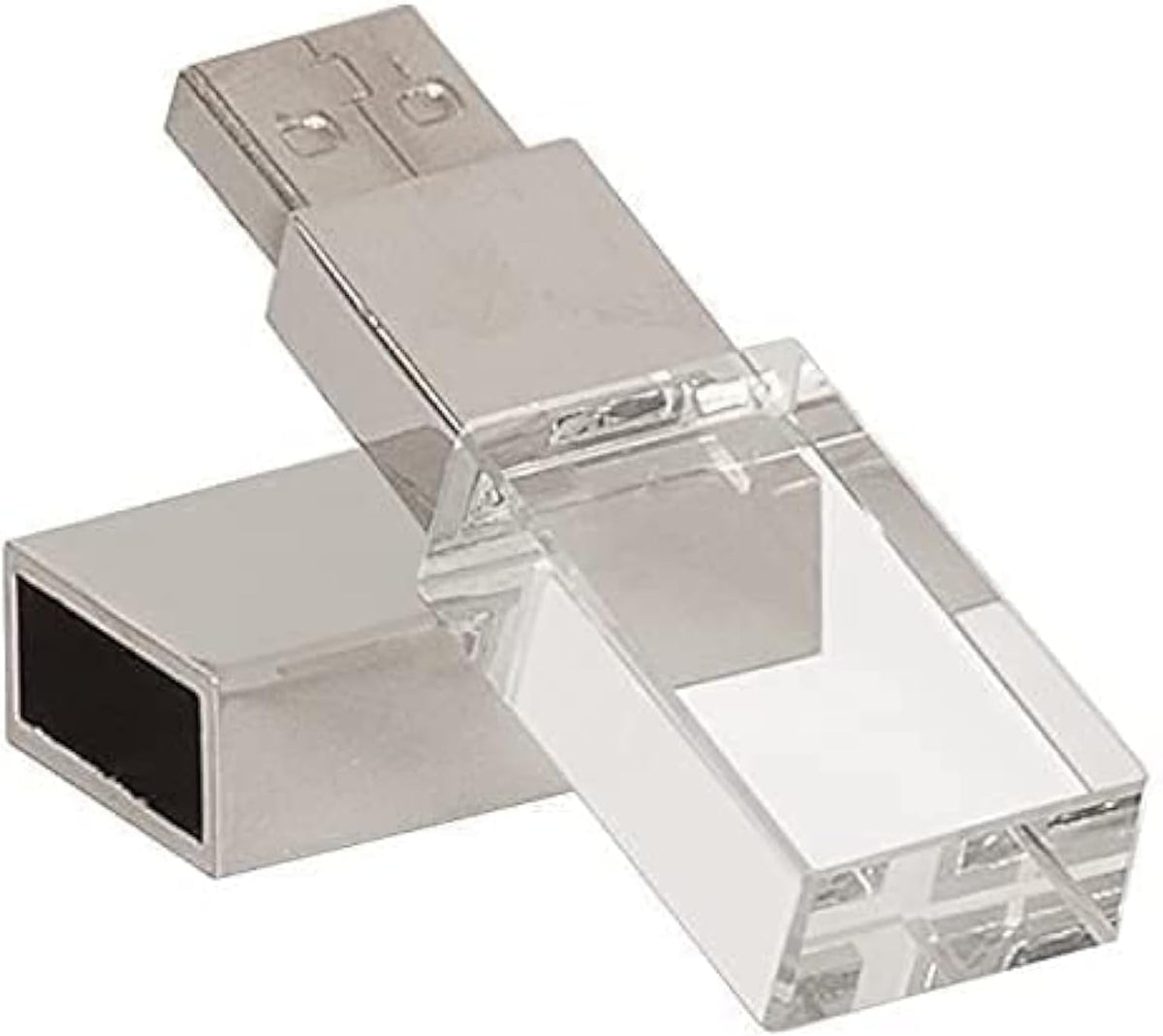 HONGPAS 3.0 (32GB) New Crystal Transparent Rectangle Genuine USB Flash Drive LED Lighting Memory Stick Birthday Wedding