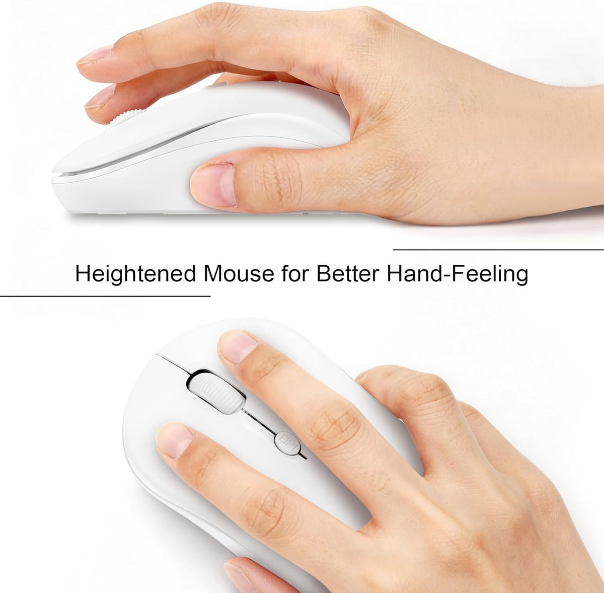 Inibak 2.4GHz 3 800/1200/1600 Wireless USB Mouse, Wireless Computer Mouse for Laptop, Mac, PC, Desktop, Office Use