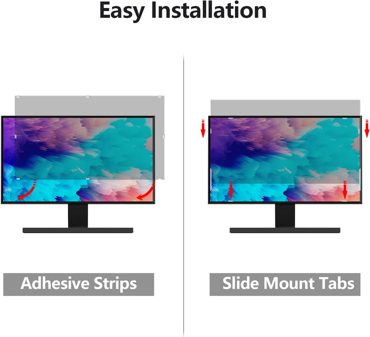 [5 Pack] 21.5 Inch Computer Privacy Screen Protector for 16:9 Widescreen Monitors-Anti-Glare & Blue Light Filter, Anti-Spy Film,Reduces Eye Strain (Fits Most Desktop Screens)