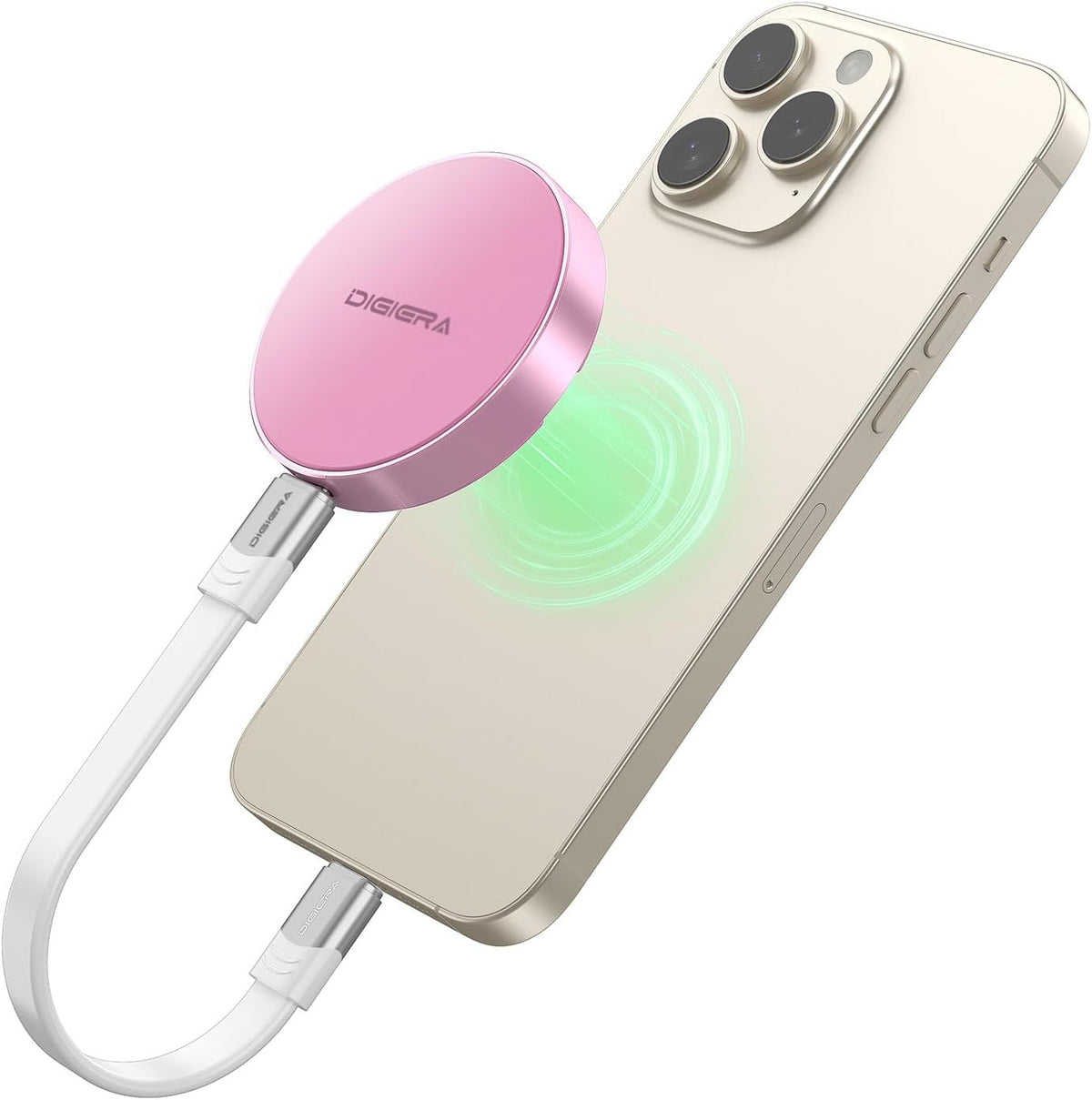 IGIERA 2TB Magnetic Portable SSD, External Solid State Drives with USB-C 3.2 Gen 2x2, Speed Up to 2000MB/s, Compact & Durable, Compatible with iPhone 15/16 Series and Other USB-C Devices, Pink