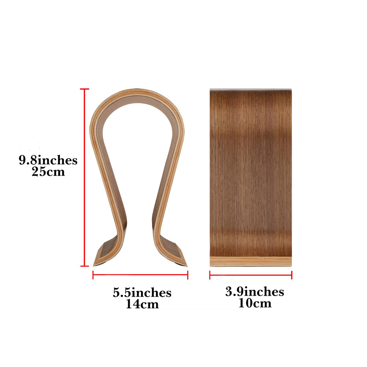 Linkidea Wooden Omega Headphones Stand/Wooden Headphone Hanger/Wood Headset Holder/Omega Earphone Desk Display Hanger - Wooden Headsets Walnut Finish