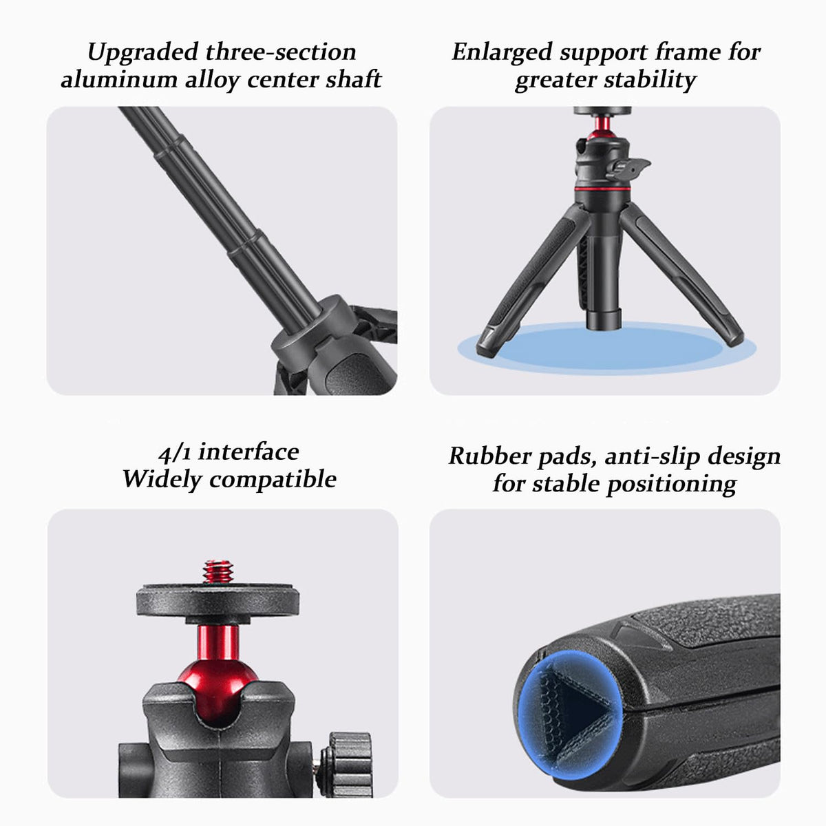 Mini Desktop Tripod for Camera Compact 1/4 Screw Handheld Selfie Stick & Extendable Desktop Vlogging Stand Compatible with DJI OSMO Pocket Insta 360