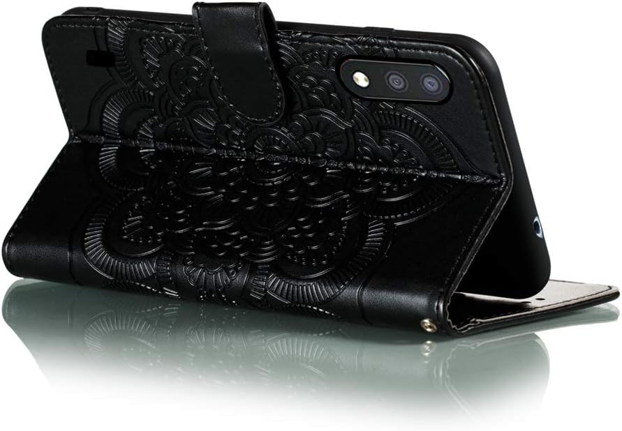 Samsung Galaxy A01 Case Flip Premium Wallet Phone Case, PU Leather Mandala Embossed, Shockproof Cover
