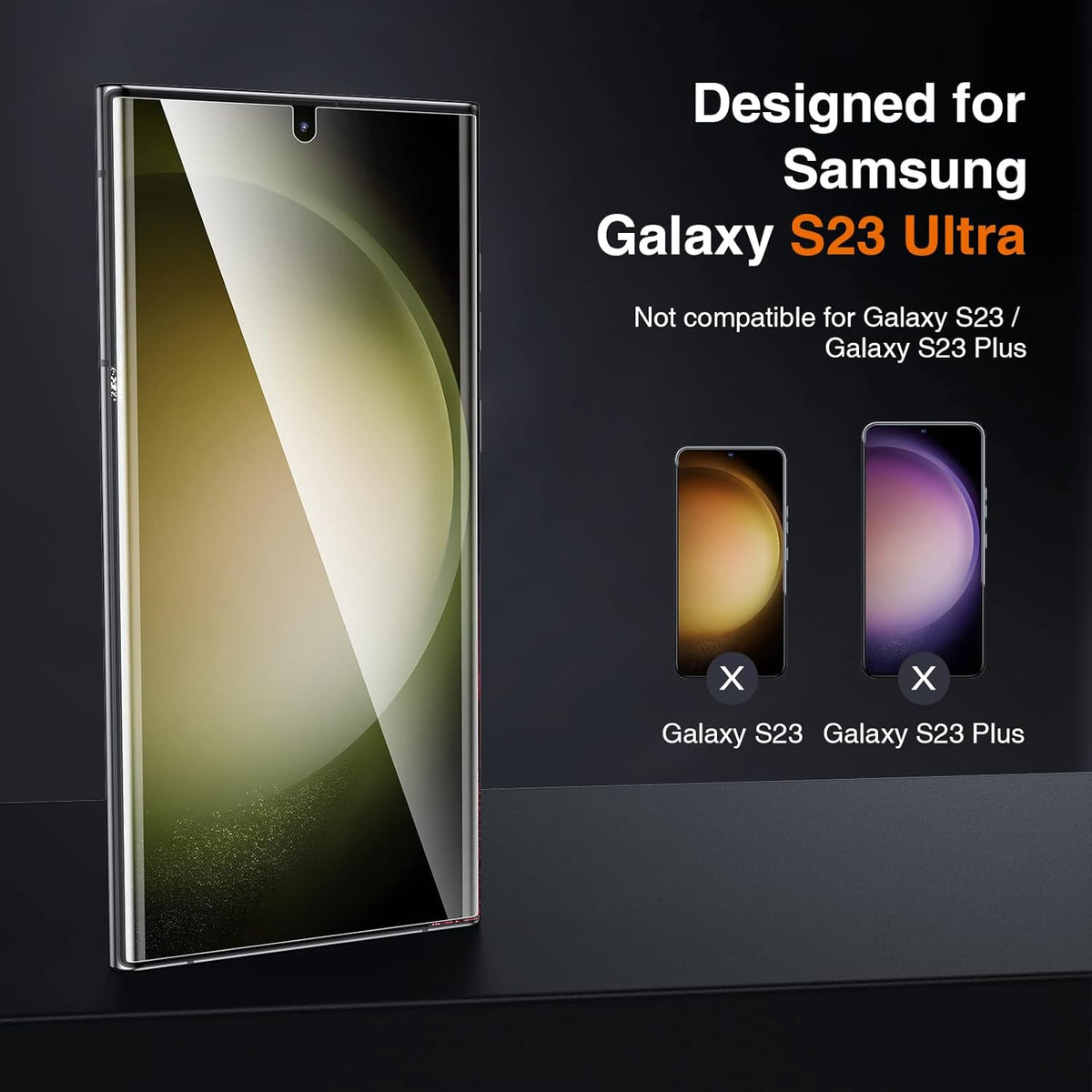 Samsung Galaxy S23 Ultra Screen Protector 2 Pack [Soft TPU Film] + 2 Pack Camera Lens Protector [Touch Sensitive] 3D