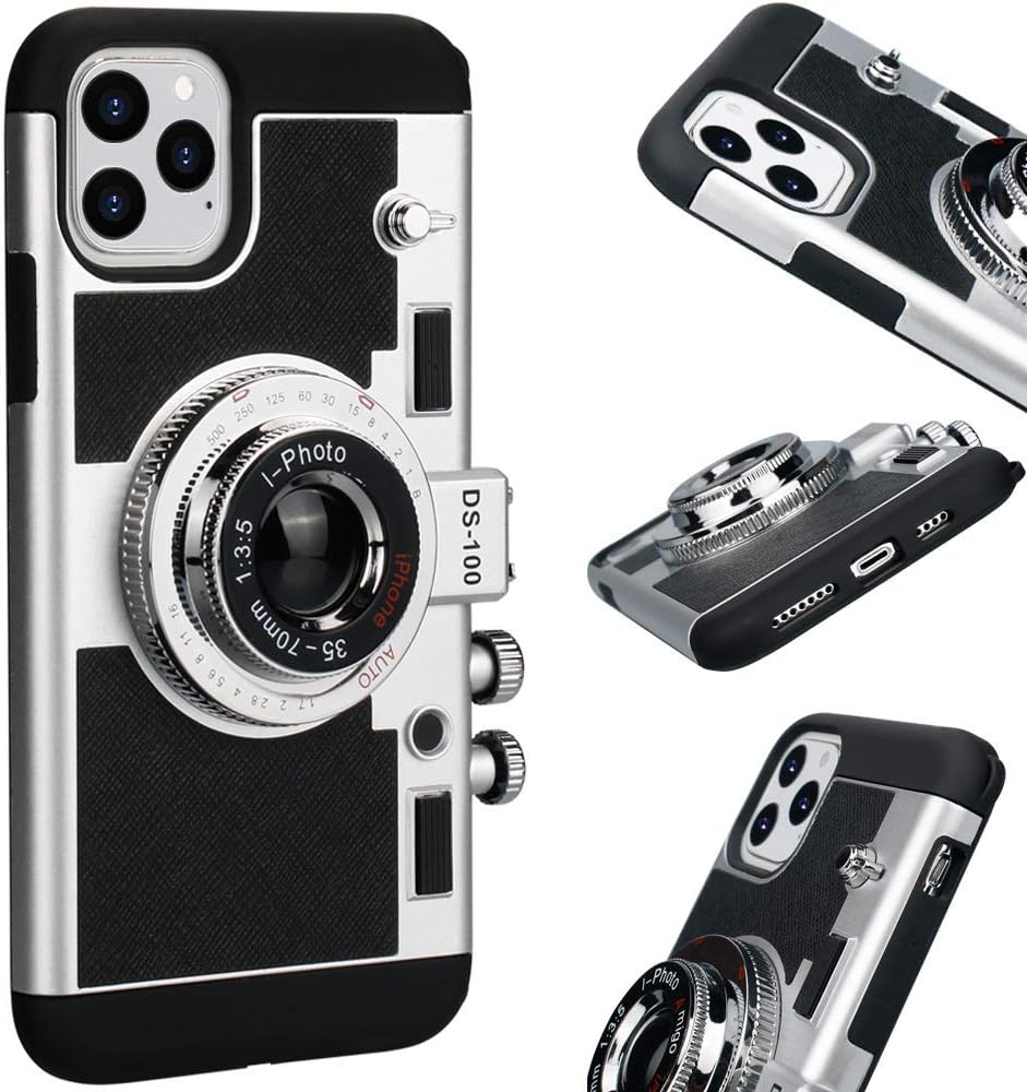 Awsaccy Emily in Paris Phone Case for iPhone 12 / iPhone 12 Pro, Vintage Cover with Removable Neck Strap, Cute 3D