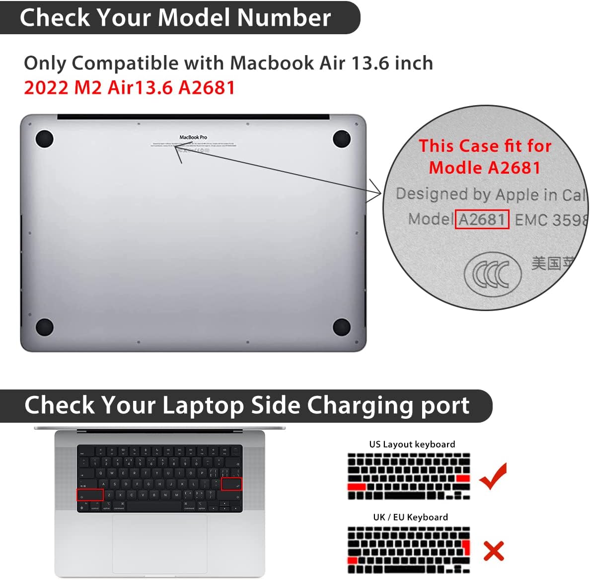 Compatible with MacBook Air 13 inch Case 2025 2024-2022 M4 A3240 M3 A3113 M2 A2681, Plastic Hard Shell&Keyboard Cover&Screen Film&Webcam Cover for MacBook Air 13.6 inch Case, Cool Graffiti