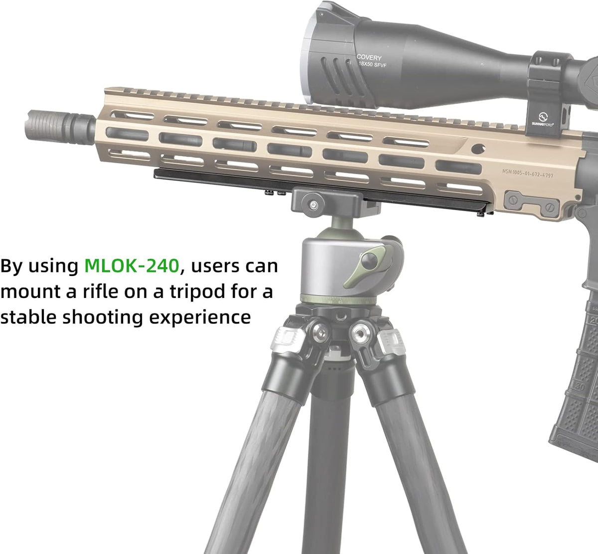 FANAUE Mlok Arca Rail Tripod Mount Adapter, Compatible with Arca-Swiss/RRS Dovetail Tripod Ballhead
