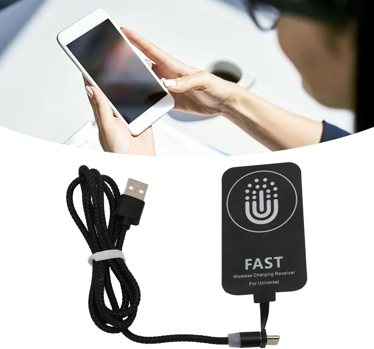 Type C Charging Receiver - 5V 2A Magnetic Suction Thin Qi Charging Module for Type C Phones