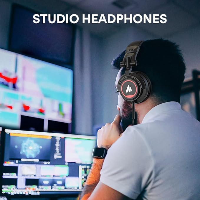 MAONO XLR Podcast Dynamic Microphone Cardioid Studio Mic Works for Audio Interface Audio Mixer for Vocal Recording Streaming Gaming Voice Isolation Technology Metal Mic with Headphones
