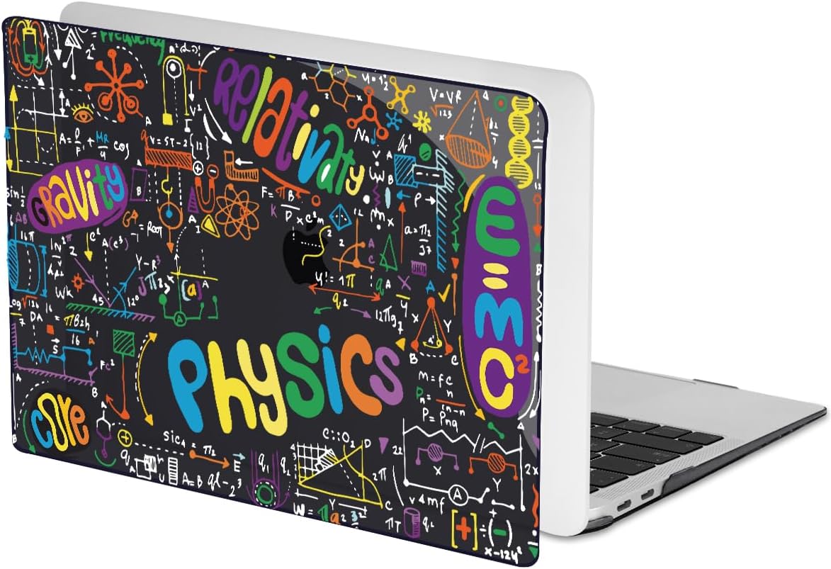 Compatible with MacBook Air 13 inch Case M1 A2337 A2179 A1932 2021 2020 2019 2018 Release with Retina Display & Touch ID, Crystal Black Pattern Plastic Hard Shell Cover, Physical Chemistry