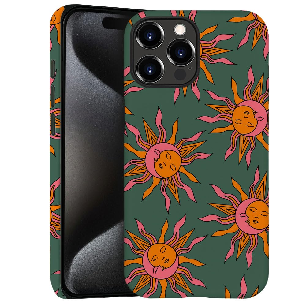 Generic Case For Iphone 16 Pro - [Drop Protection Phone Cover] - Hybrid Case For Girl Women - Moon Sun Celestial