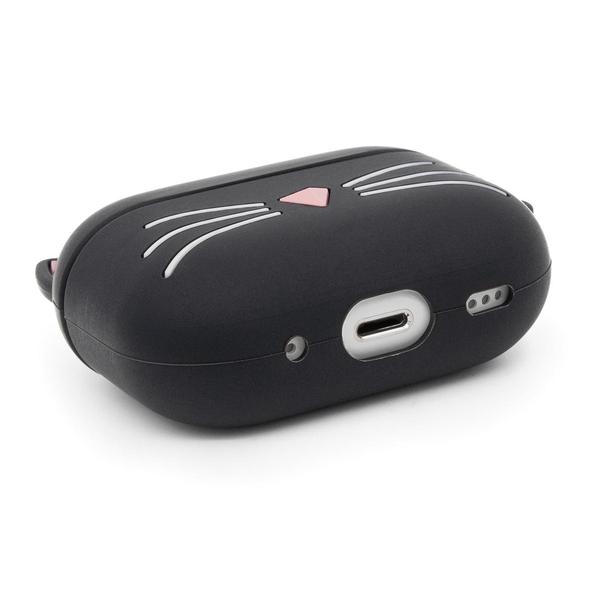YONOCOSTA Cute Airpods Pro Case, Black Whisker Cat Kitty Airpods Pro 2 Case, Funny 3D Cartoon Animals Shockproof Soft Silicone Charging Cover